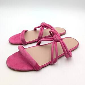 Stuart Weitzman Twist Knot Slip-On Flat Sandal Women's Peonia Size US9 EU39.5